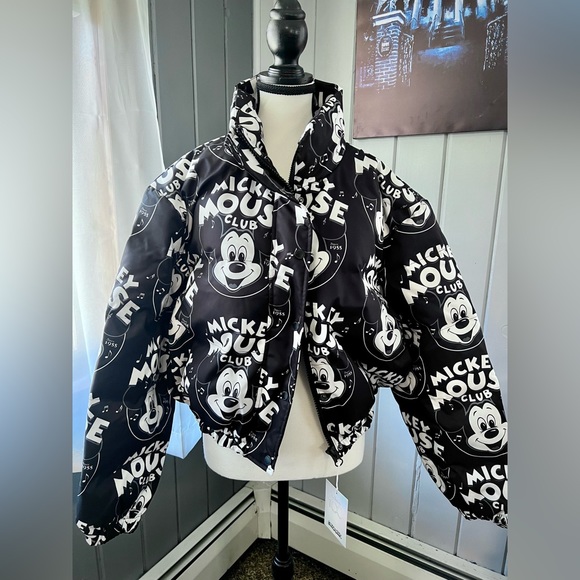 Disney Mickey Mouse All Over Print Puffer Jacket - Picture 1 of 4